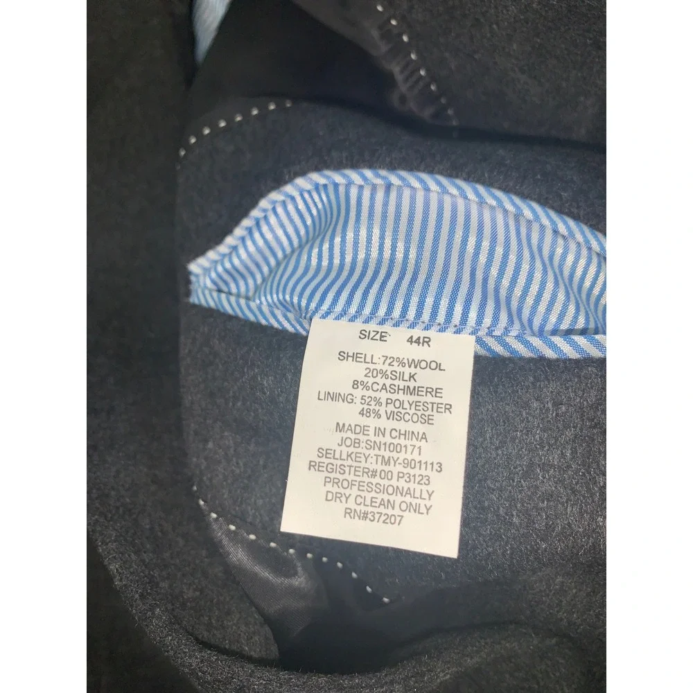 Tommy Hilfiger Mens Blazer Charcoal Gray Heather Two Button Sport Coat Jacket